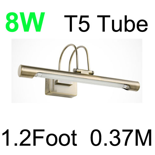 (image for) Retro Bronze 8W Led Bathroom Mirror Light 1.2Foot 0.37M T5 Tube Lights With 85-265V Waterproof Driver Mirror Front Lights
